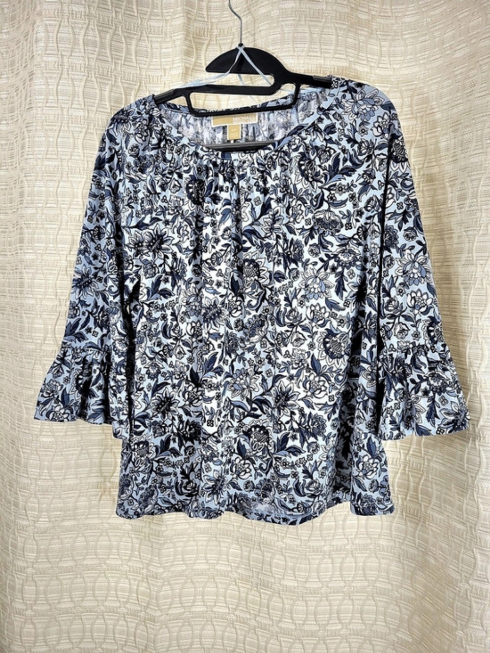 Michael Kors Floral Blouse in Blue & White Size Small NWT